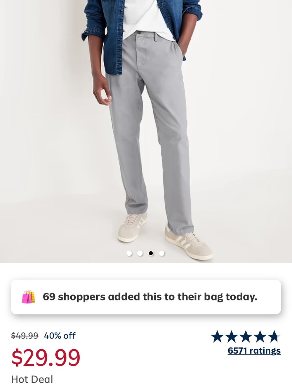 Old Navy Men's Brownish Gray Chino Pants
